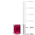 thumbnail image 2 of Miabella Emerald-Cut Created Ruby Solitaire Stud Earrings in Sterling Silver, 2 of 3