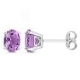 thumbnail image 1 of Miabella Amethyst Solitaire Oval Stud Earrings in Sterling Silver, 1 of 3