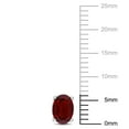 thumbnail image 2 of Miabella Garnet Solitaire Oval Stud Earrings in Sterling Silver, 2 of 3