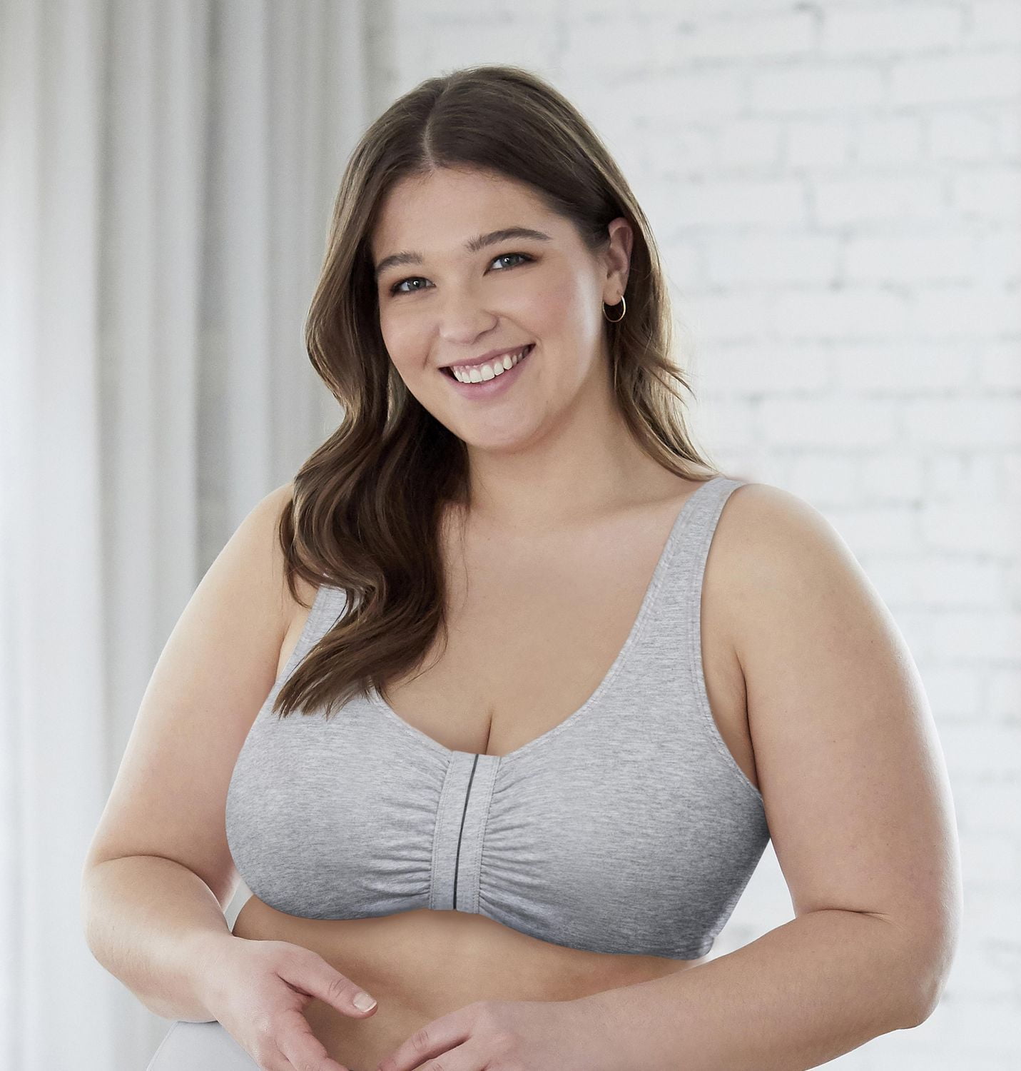 Bestform 9706014 Comfort Cotton Blend Front Close Sports Bra