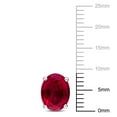thumbnail image 2 of Miabella Created Ruby Solitaire Oval Stud Earrings in Sterling Silver, 2 of 3