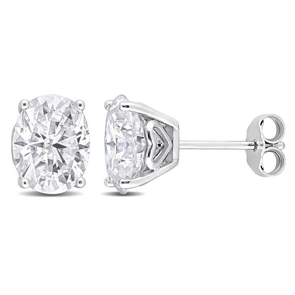 Boucles d'oreilles Miabella à Solitaire Ovale Moissanite en Argent Sterling