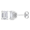 thumbnail image 1 of Miabella Emerald-Cut Created White Sapphire Solitaire Stud Earrings in Sterling Silver, 1 of 3