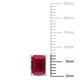 thumbnail image 2 of Miabella Emerald-Cut Created Ruby Solitaire Stud Earrings in Sterling Silver, 2 of 3