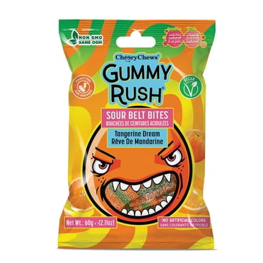 Gummy Rush Bouchées de Ceintures Aigres – Rêves de Mandarine 60 g