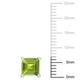 thumbnail image 2 of Miabella Princess-Cut Peridot Solitaire Stud Earrings in Sterling Silver, 2 of 4