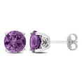 thumbnail image 1 of Miabella Simulated Alexandrite Solitaire Stud Earrings in Sterling Silver, 1 of 3