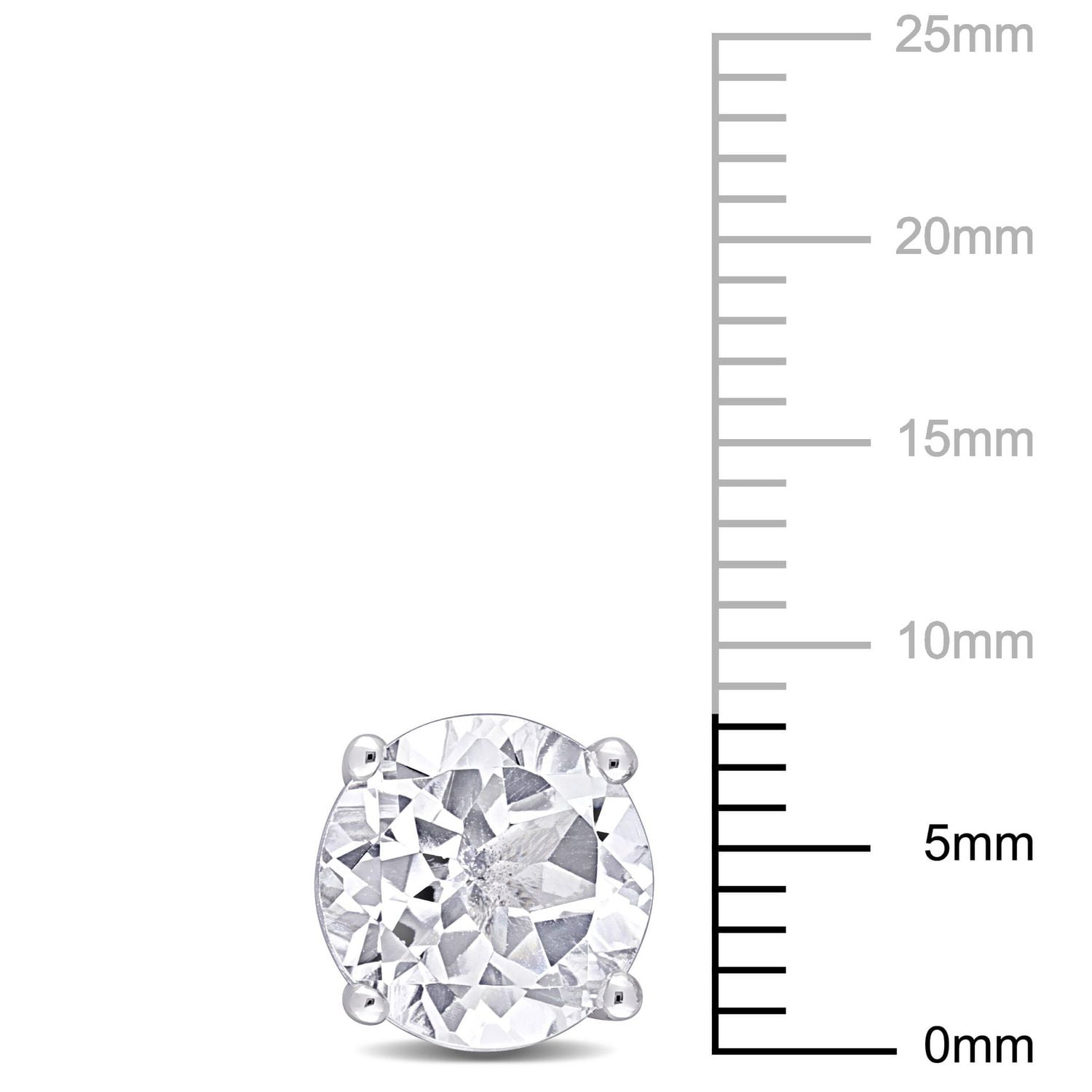 Miabella White Topaz Solitaire Stud Earrings in Sterling Silver