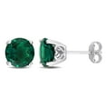 thumbnail image 1 of Boucles d'oreilles Miabella à Solitaire Émeraude Synthétique en Argent Sterling, 1 of 3