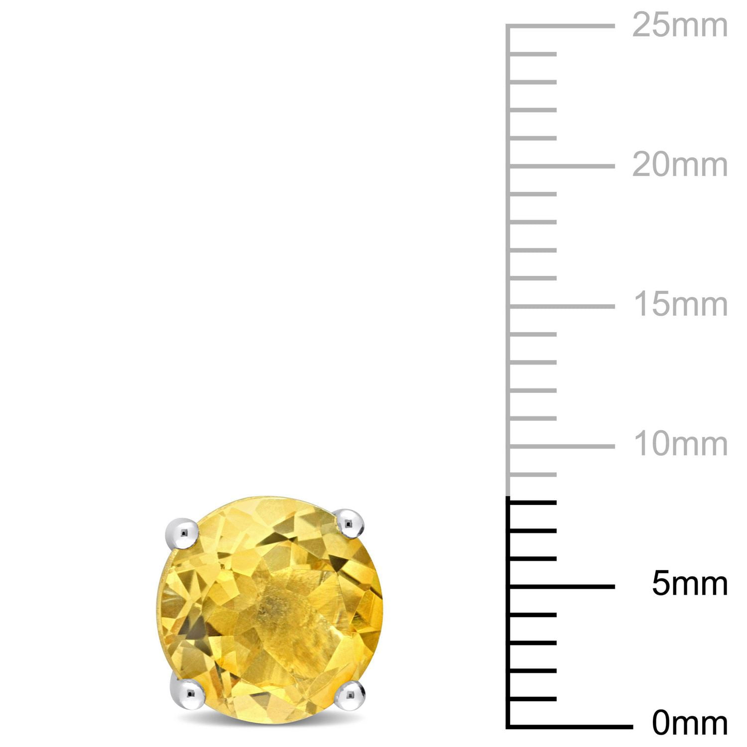 Miabella Citrine Solitaire Stud Earrings in Sterling Silver