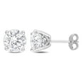 thumbnail image 1 of Miabella Moissanite Solitaire Stud Earrings in Sterling Silver, 1 of 3