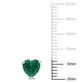 thumbnail image 2 of Miabella Created Emerald Solitaire Heart Stud Earrings in Sterling Silver, 2 of 4