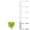 thumbnail image 2 of Miabella Peridot Solitaire Heart Stud Earrings in Sterling Silver, 2 of 4