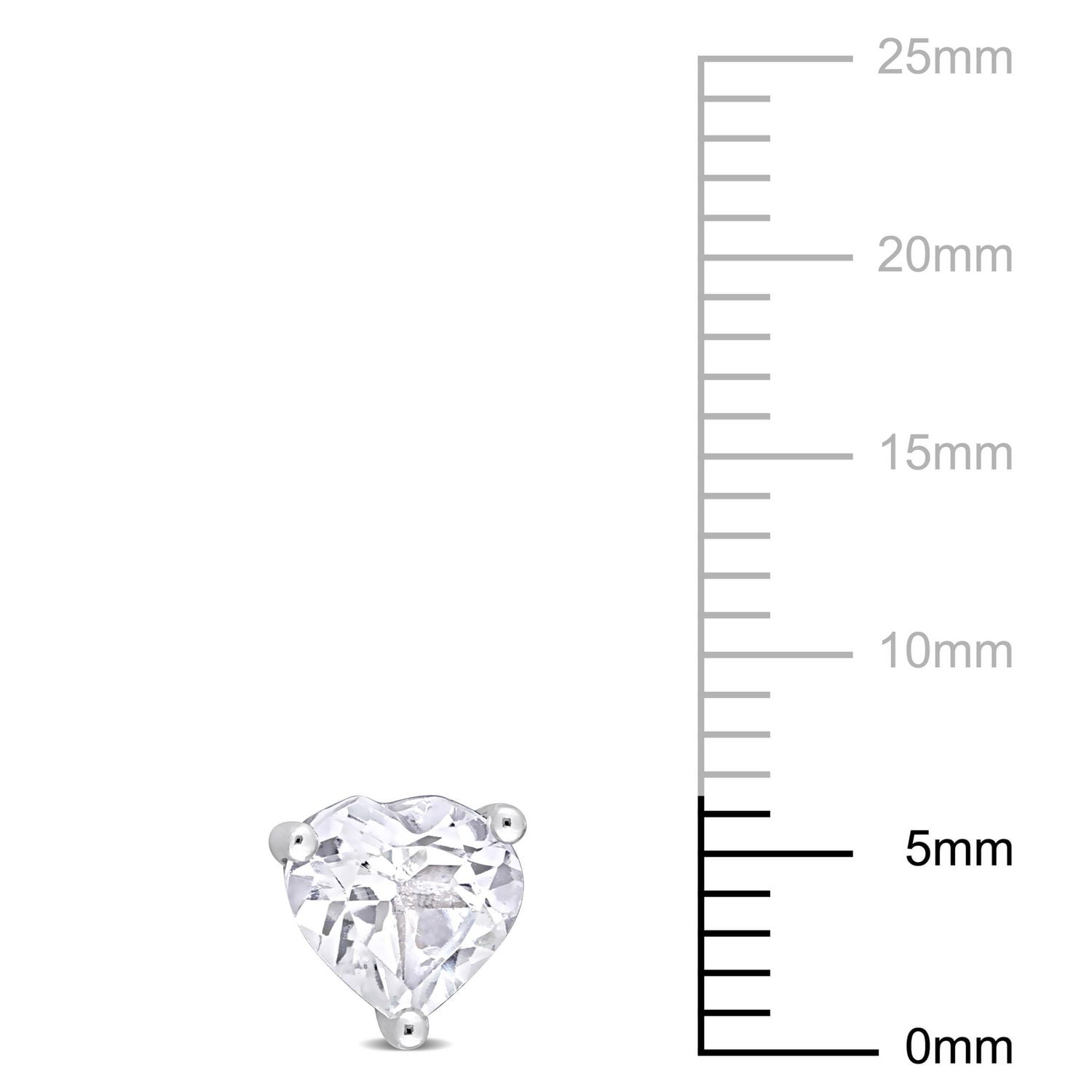 Boucles d'oreilles Miabella à Solitaire Cœur Topaze Blanche en Argent Sterling