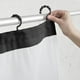 Rideau de douche en tissu Smart Curtains Hendrix Home Trends avec crochets à roulement à billes, 178 cm x 183 cm (70 po x 72 po), noir Motif à rayures horizontales – image 3 sur 5