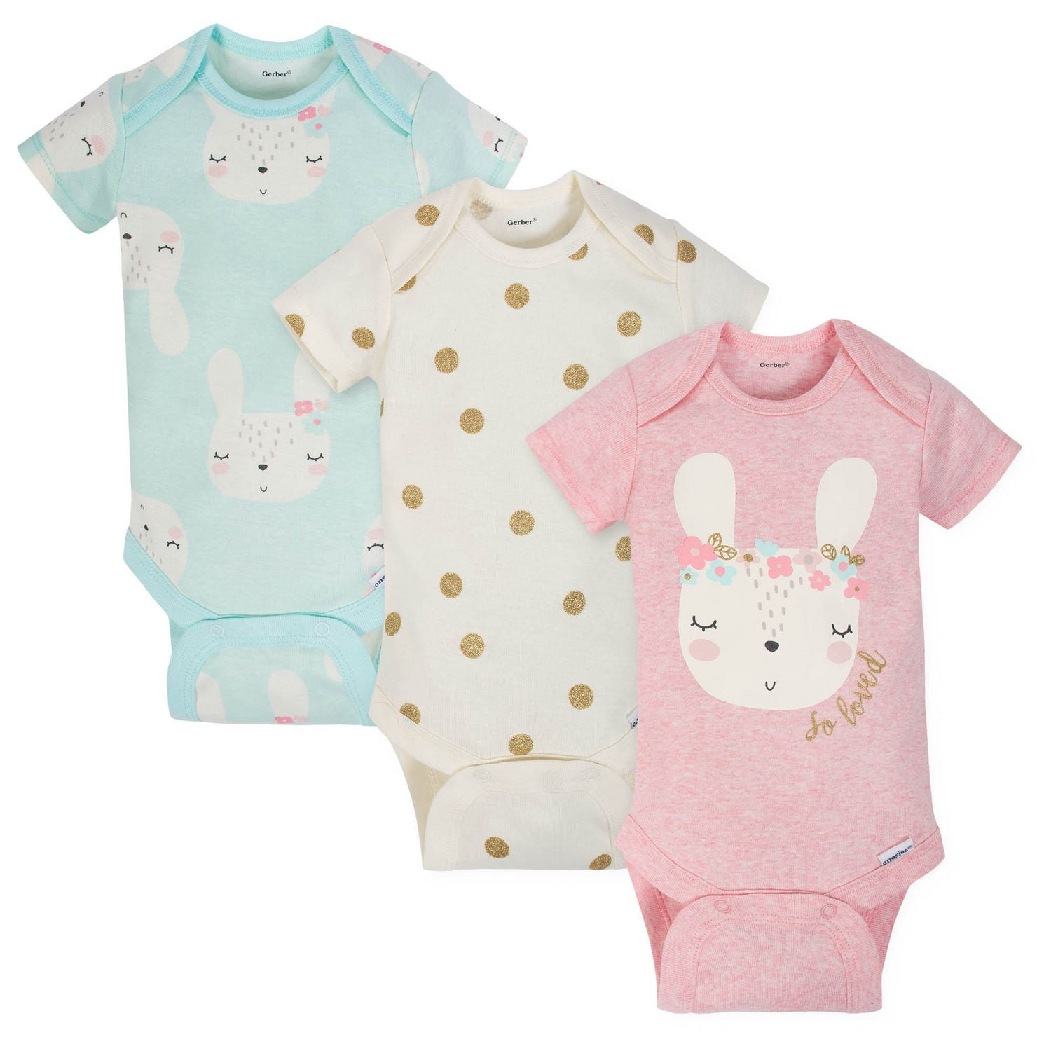gerber 174 baby girls 3 pack organic onesies bodysuits gerber 0 3 month onesies size chart