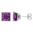 thumbnail image 1 of Boucles d'oreilles Miabella à Solitaire Alexandrite Simulé de coupe-princesse en Argent Sterling, 1 of 4