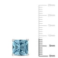 thumbnail image 2 of Miabella Princess-Cut Created Spinel Solitaire Stud Earrings in Sterling Silver, 2 of 4