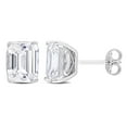 thumbnail image 1 of Miabella Emerald-Cut Created White Sapphire Solitaire Stud Earrings in Sterling Silver, 1 of 3