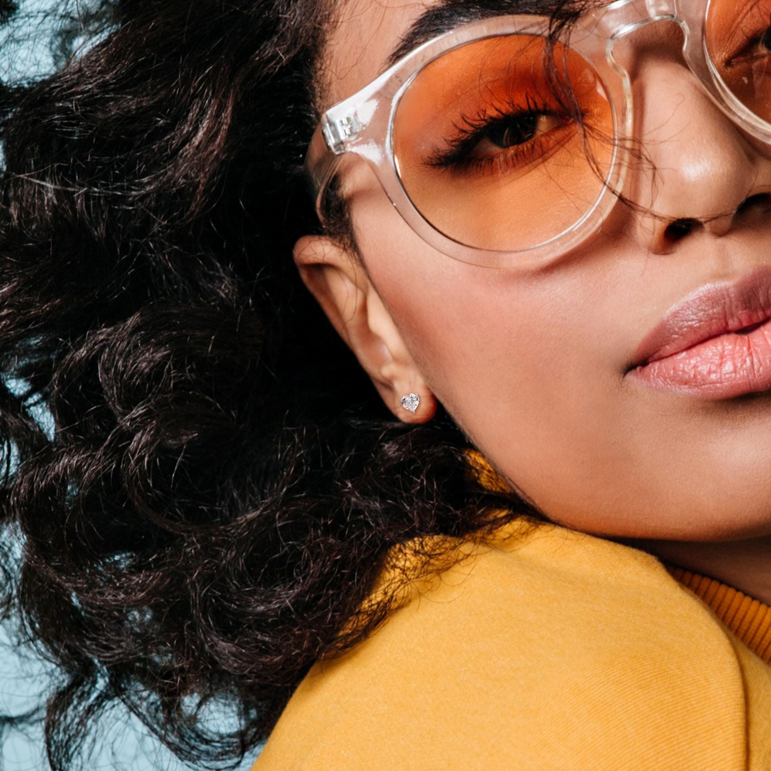 Boucles d'oreilles Miabella à Solitaire Cœur Topaze Blanche en Argent Sterling