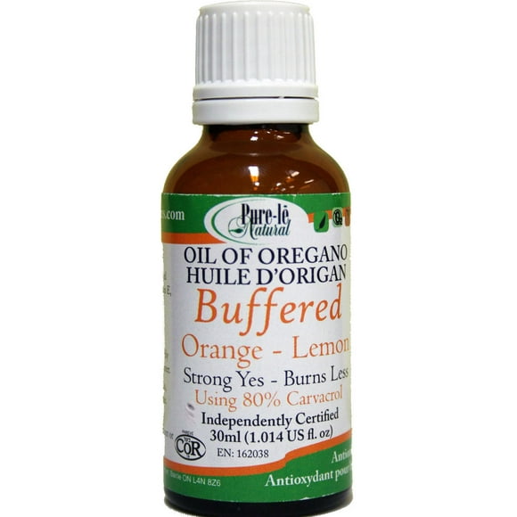 Huile d'origan tamponnée Natural de Pure-lē à saveur d'orange et citron