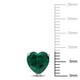thumbnail image 2 of Miabella Created Emerald Solitaire Heart Stud Earrings in Sterling Silver, 2 of 3