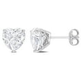 thumbnail image 1 of Miabella Moissanite Solitaire Heart Stud Earrings in Sterling Silver, 1 of 4