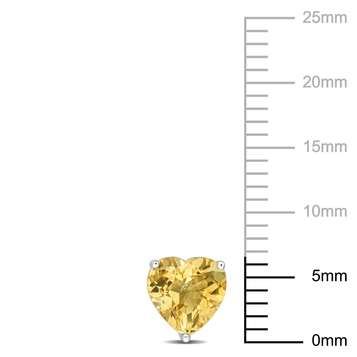 Miabella Citrine Solitaire Heart Stud Earrings in Sterling Silver