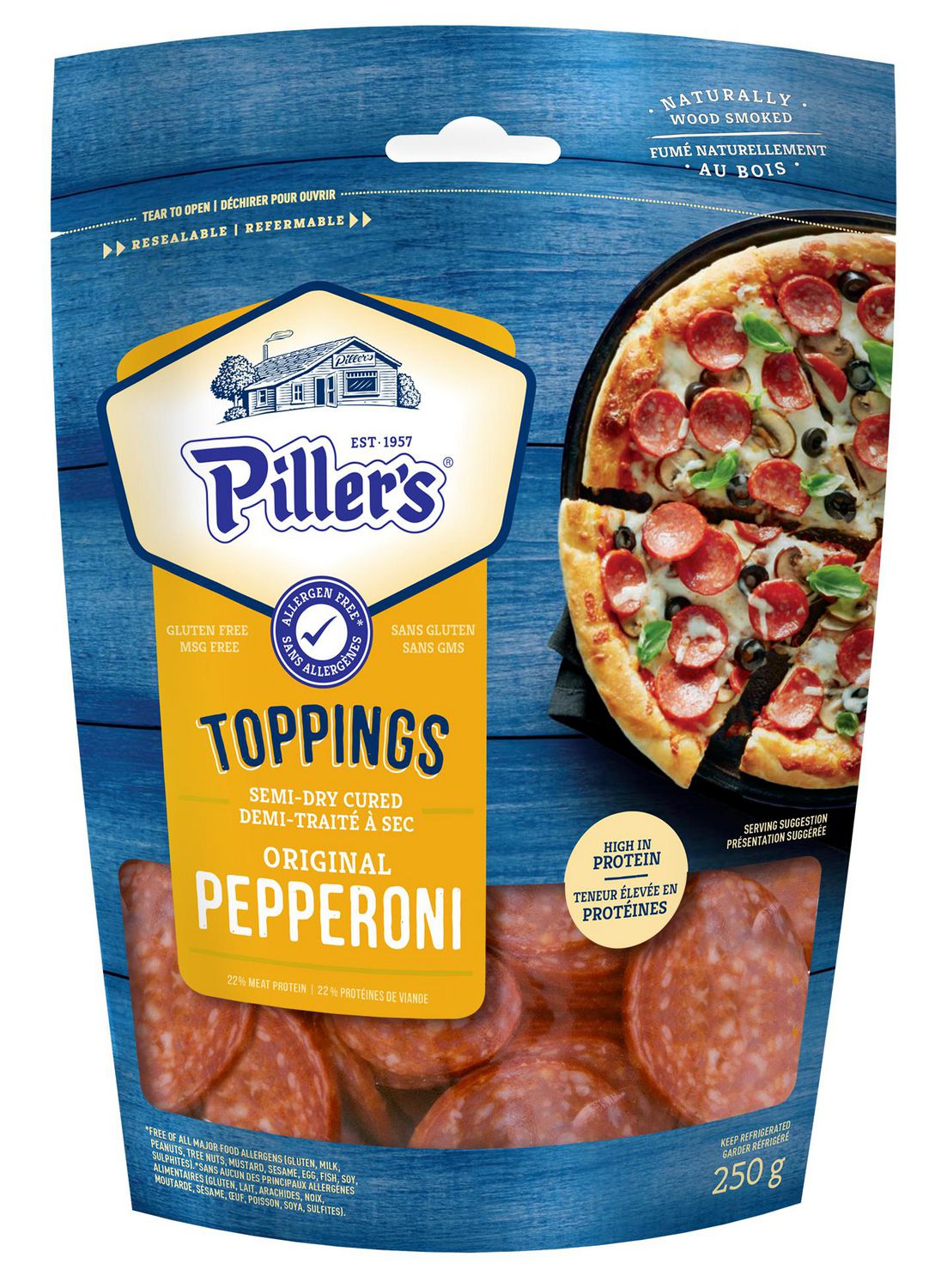 Piller's Toppings™ Original Pepperoni, 250 grams