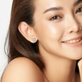 thumbnail image 4 of Miabella Square-Cut Aquamarine Sterling Silver Solitaire Earrings, 4 of 4
