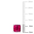 thumbnail image 2 of Miabella Princess-Cut Created Ruby Solitaire Stud Earrings in Sterling Silver, 2 of 4