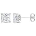 thumbnail image 1 of Miabella Princess-Cut Created White Sapphire Solitaire Stud Earrings in Sterling Silver, 1 of 4