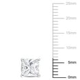 thumbnail image 2 of Miabella Princess-Cut Created White Sapphire Solitaire Stud Earrings in Sterling Silver, 2 of 4