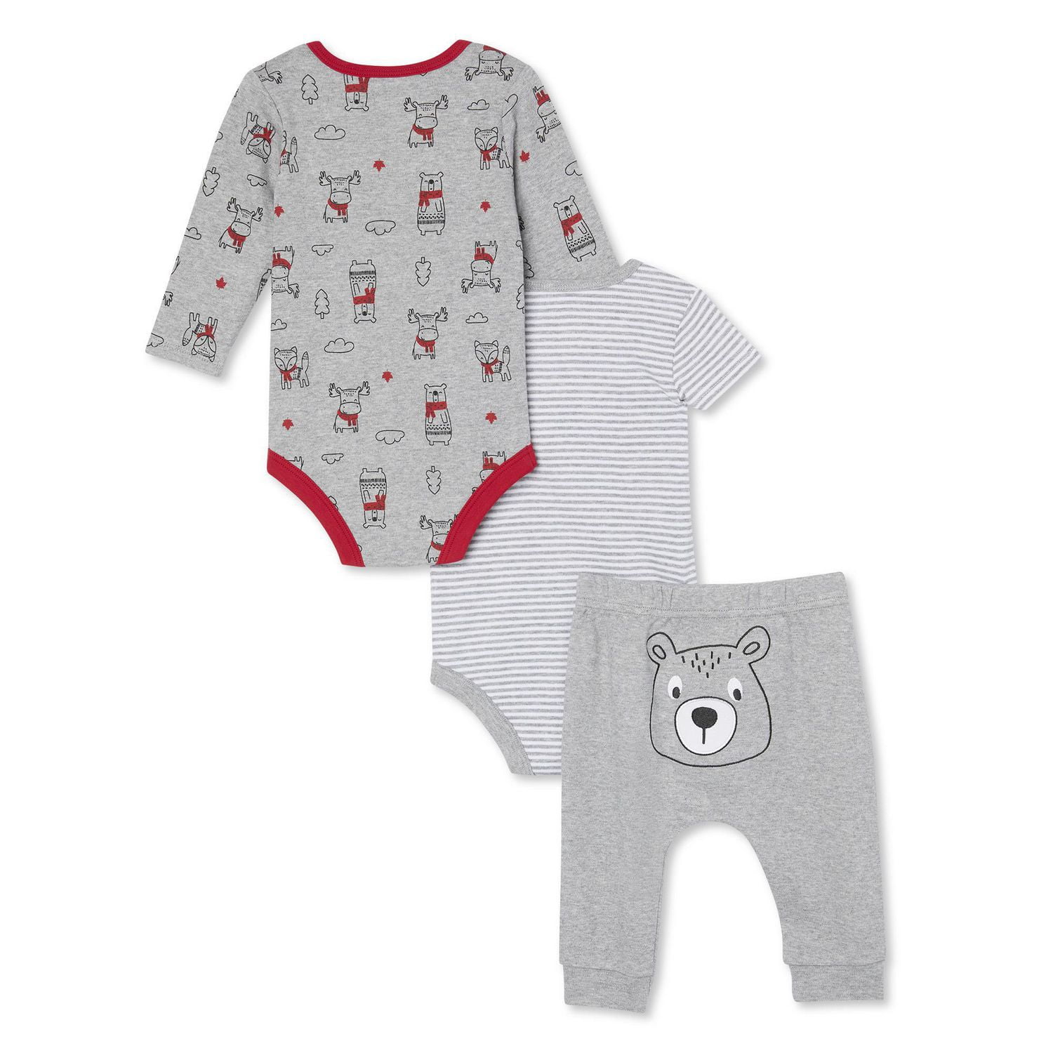 Canadiana Infants' Unisex Bodysuits and Pant 3-Piece Set