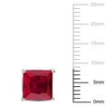 thumbnail image 2 of Miabella Princess-Cut Created Ruby Solitaire Stud Earrings in Sterling Silver, 2 of 4