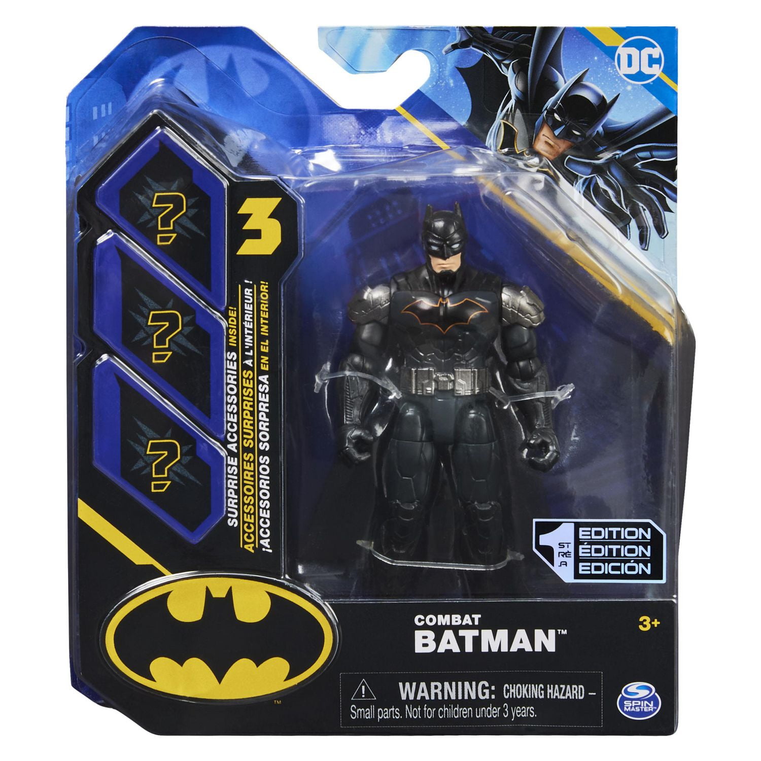 Dc Comics 4 Inch Combat Batman Action Figure With 3 Mystery Accessories Batman Kids Toys For Boys And Girls Ages 3 And Up Multi