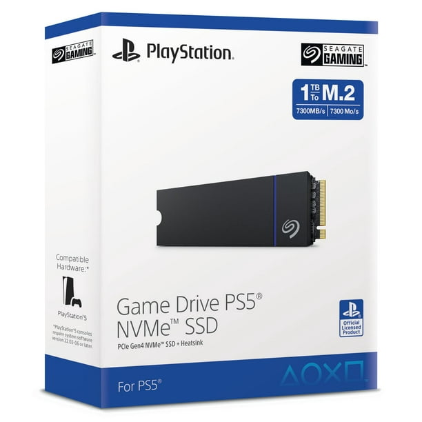 Seagate Game Drive PS5 NVMe SSD pour PS5 Disque dur interne SSD 1 To – PCIe  Gen4 NVMe 1.4, sous licence officielle, jusqu'à 7300 Mo/s avec dissipateur  thermique (ZP1000GP3A1011) : : Électronique