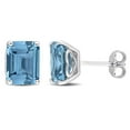 thumbnail image 1 of Miabella Emerald-Cut Created Spinel Solitaire Stud Earrings in Sterling Silver, 1 of 4
