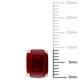 thumbnail image 2 of Miabella Emerald-Cut Created Ruby Solitaire Stud Earrings in Sterling Silver, 2 of 4