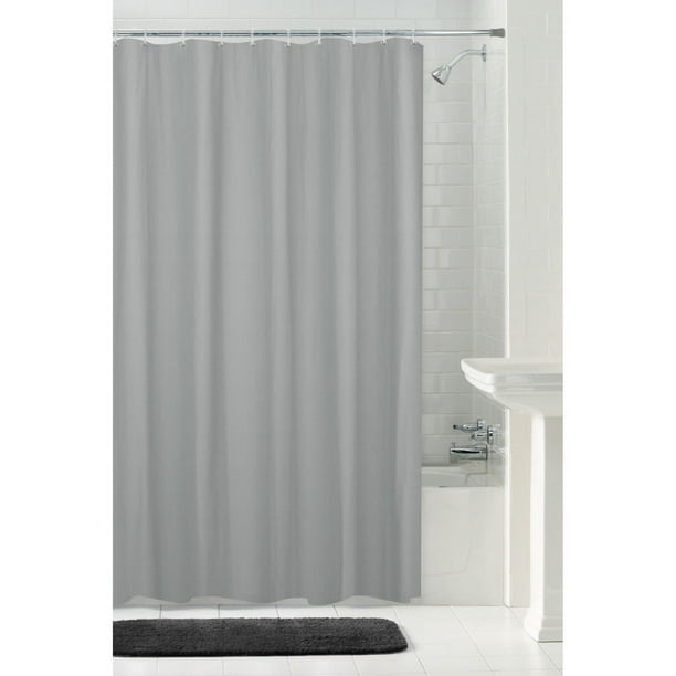 Rideau ou doublure de rideau de douche en tissu à chevrons étanche Hometrends, 178 cm x 183 cm (70 po x 72 po), gris 100 % étanche