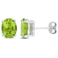 thumbnail image 1 of Boucles d'oreilles Miabella à Solitaire Ovale Péridot en Argent Sterling, 1 of 4