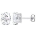 thumbnail image 1 of Miabella White Topaz Solitaire Oval Stud Earrings in Sterling Silver, 1 of 4