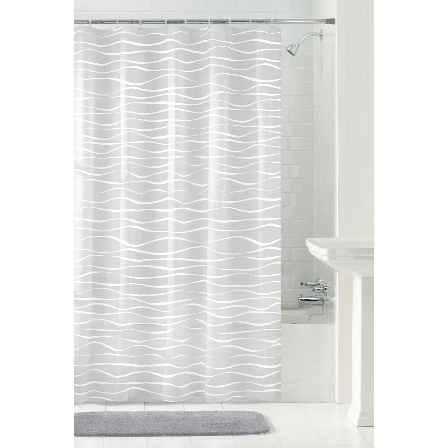 MAINSTAYS Peva Oasis Shower Curtain Or Liner, 70 Inches X 72 Inches, Aqua Walmart Canada