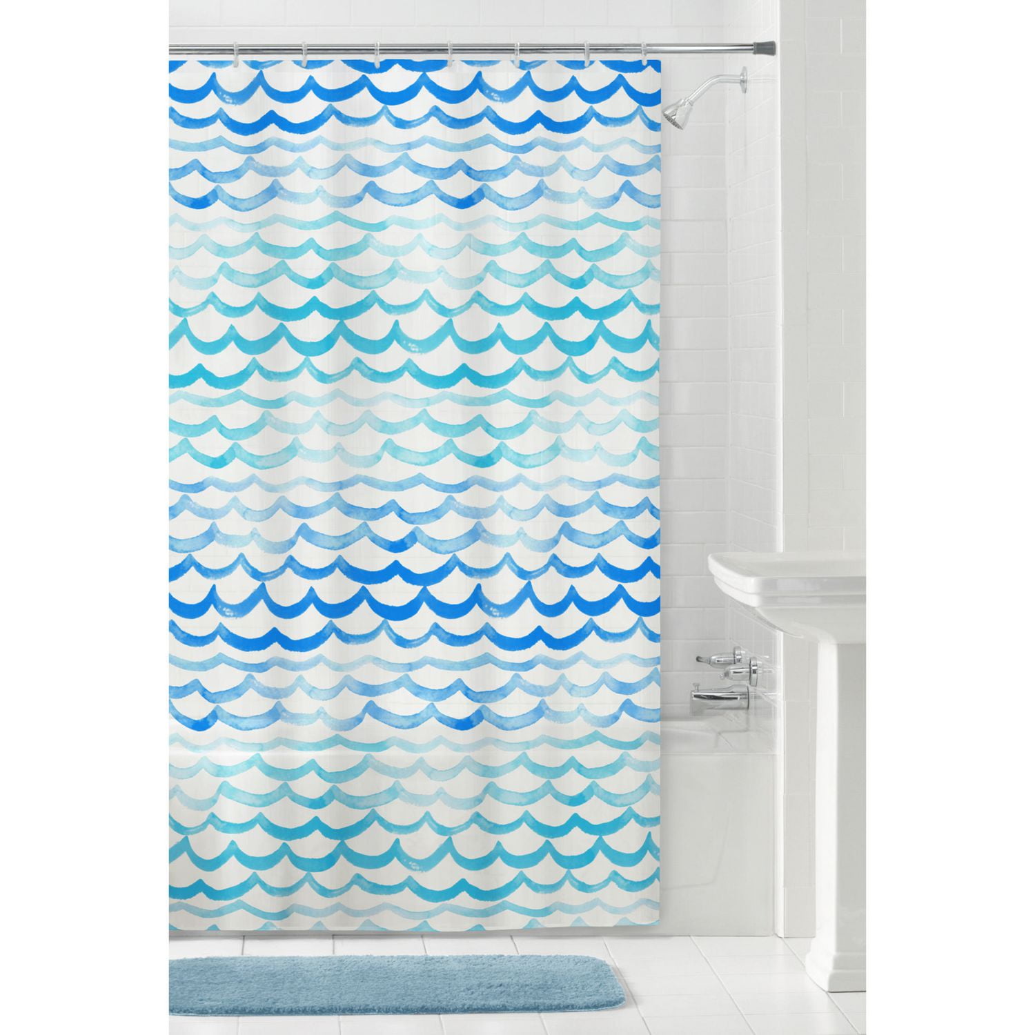 MAINSTAYS Peva The Sea Shower Curtain Or Liner, 70 Inches X 72 Inches, Blue Walmart Canada