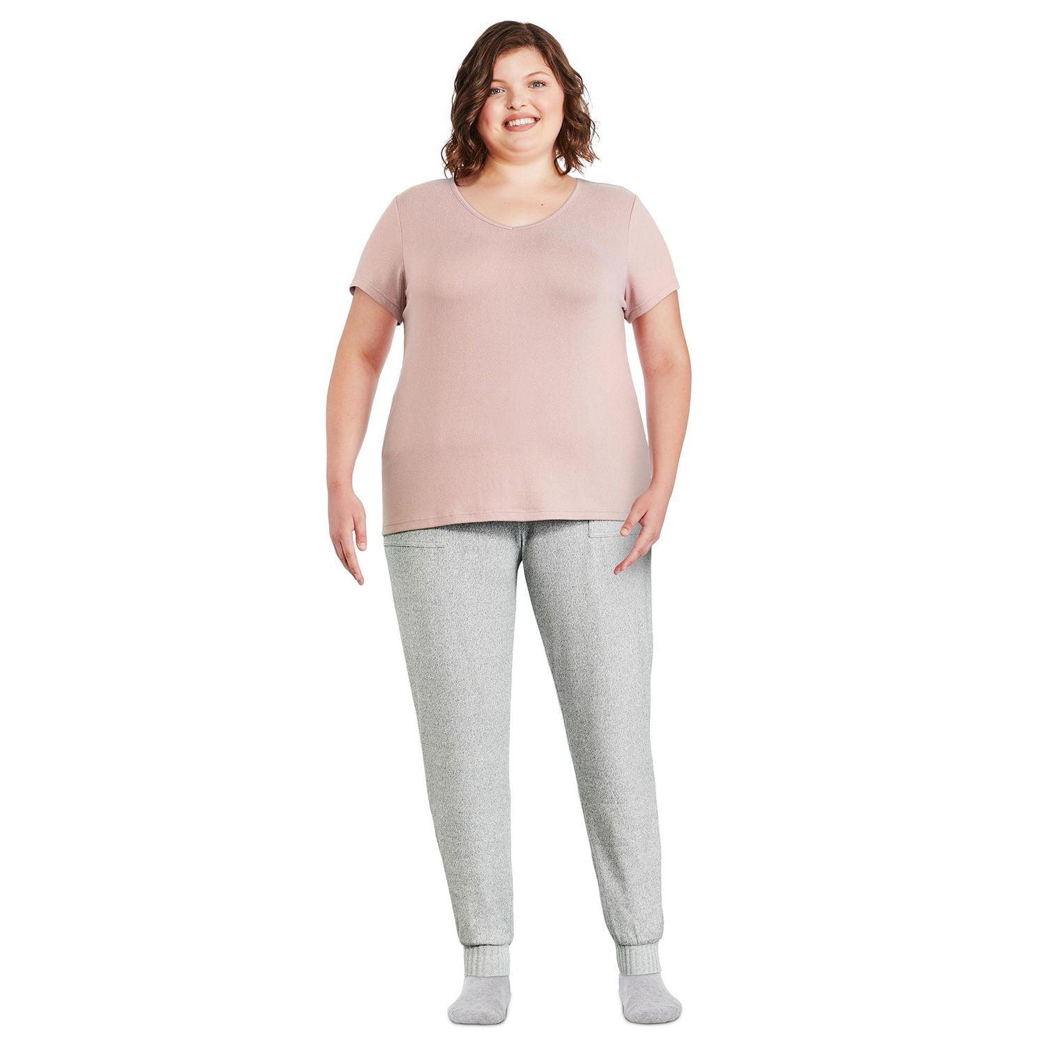 T-shirt de nuit à manches courtes avec encolure en V George Plus pour femmes