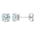thumbnail image 1 of Miabella Aquamarine Solitaire Stud Earrings in Sterling Silver, 1 of 3