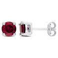 thumbnail image 1 of Miabella Garnet Solitaire Stud Earrings in Sterling Silver, 1 of 3