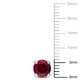 thumbnail image 2 of Miabella Garnet Solitaire Stud Earrings in Sterling Silver, 2 of 3