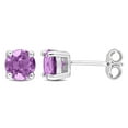 thumbnail image 1 of Miabella Amethyst Solitaire Stud Earrings in Sterling Silver, 1 of 3