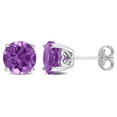 thumbnail image 1 of Boucles d'oreilles Miabella à Solitaire Améthyste en Argent Sterling, 1 of 3